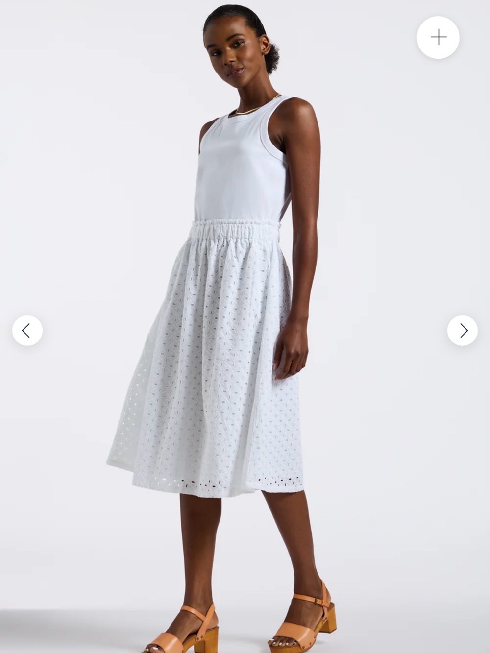 Buffalo David Bitton Drea women's sleeveless midi dress with eyelet embroidery